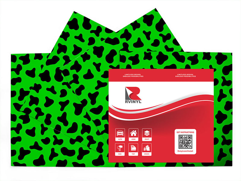 green cow animal print Craft Vinyl Sheet Pack
