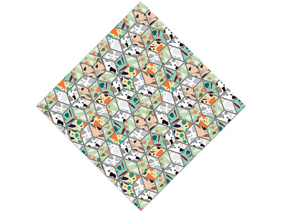 Green Cube Tile Vinyl Wrap Pattern