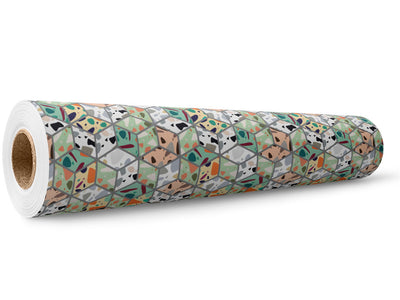 Green Cube Tile Wrap Film Wholesale Roll~Rwraps Series 914 Digitally Printed Vinyl Roll~5