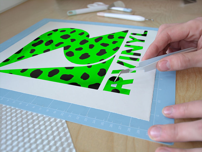 green dalmation animal print Easy Weed Craft Vinyl