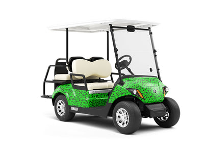 Green Dalmation Wrapped Golf Cart