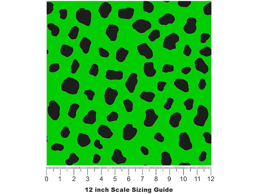 Green Dalmation Vinyl Film Pattern Size 12 inch Scale~Rwraps Green Dalmation Sizing Chart~3
