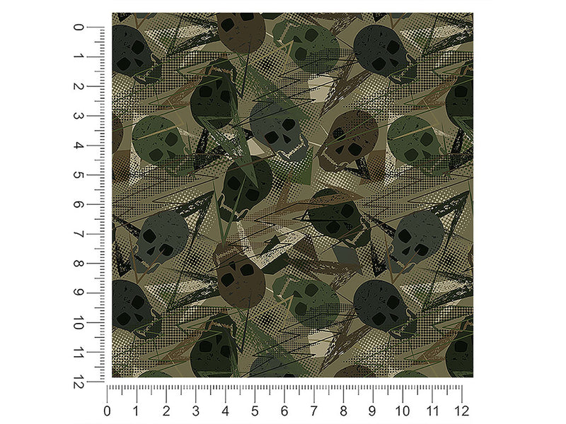 green decomposition skull and bones 1ft x 1ft Craft Sheets