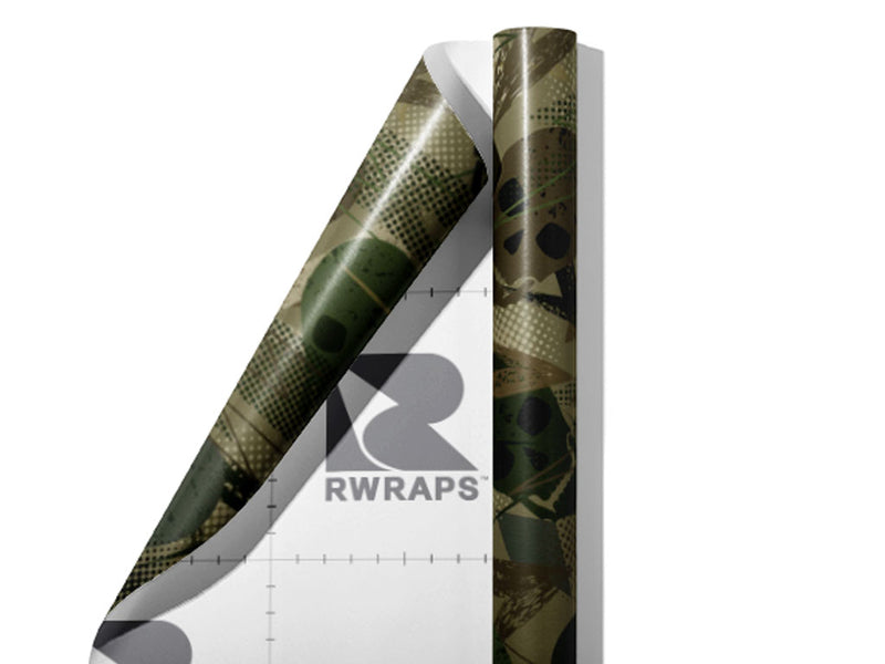 Green Decomposition Halloween Wrap Film Sheets~Rwraps Series 914 Green Decomposition Halloween Scrolled Sheet~3