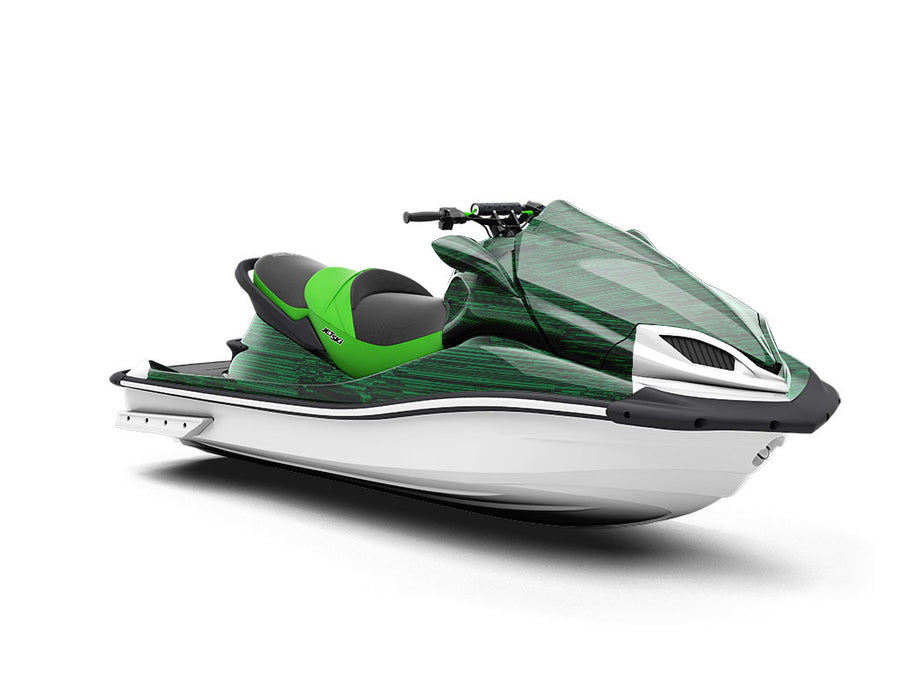 Green Distortion Technology Jet Ski Vinyl Customized Wrap