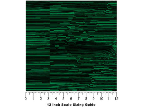 Green Distortion Technology Vinyl Film Pattern Size 12 inch Scale~Rwraps Green Distortion Technology Sizing Chart~3