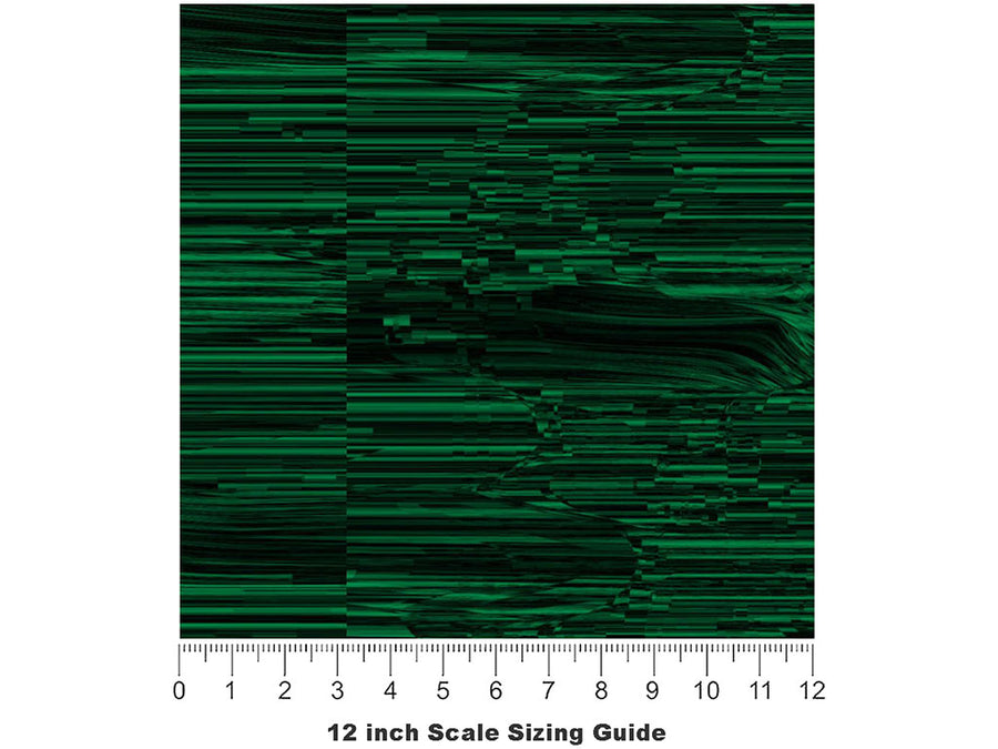 Green Distortion Technology Vinyl Film Pattern Size 12 inch Scale~Rwraps Green Distortion Technology Sizing Chart~3