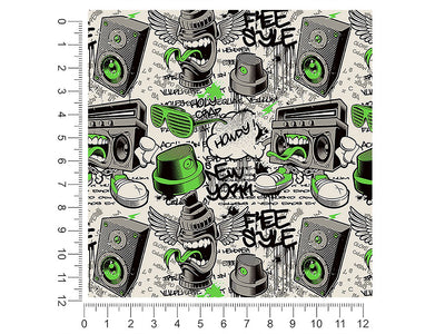 green free style graffiti 1ft x 1ft Craft Sheets