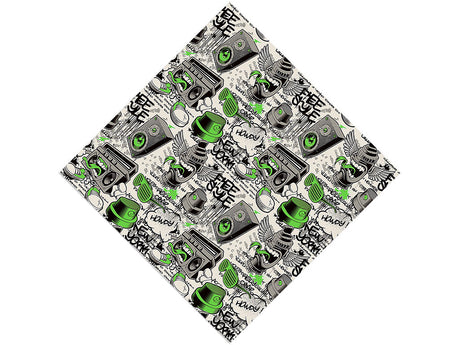 Green Free Style Graffiti Vinyl Wrap Pattern