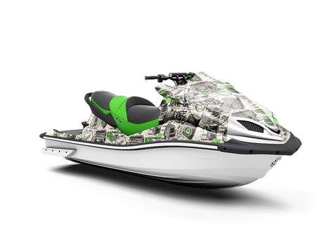 Green Free Style Graffiti Jet Ski Vinyl Customized Wrap