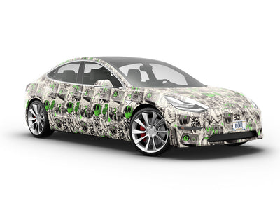 Green Free Style Graffiti Vehicle Vinyl Wrap