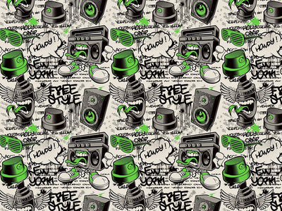 Green Free Style Graffiti Vinyl Wrap Pattern~Rwraps Series 914 Digitally Printed Vinyl Wrap~0
