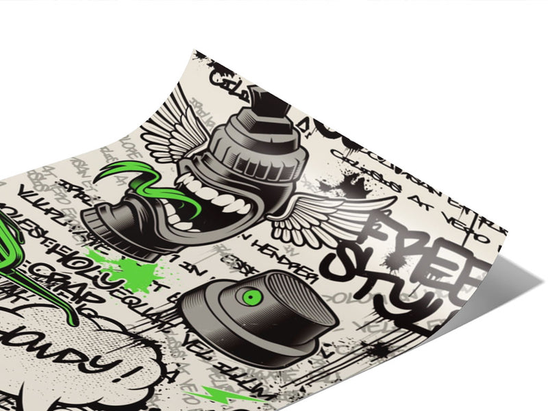 Green Free Style Graffiti Vinyl Wraps~Rwraps Series 914 Digitally Printed Vinyl Wrap~0