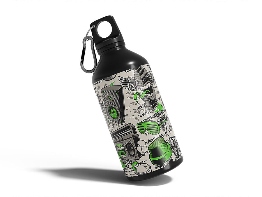 green free style graffiti Water Bottle DIY Stickers