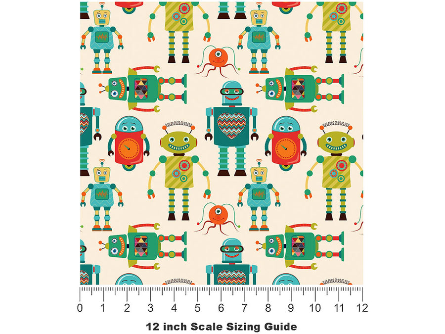 Green Gearheads Science Fiction Vinyl Film Pattern Size 12 inch Scale~Rwraps Green Gearheads Science Fiction Sizing Chart~2