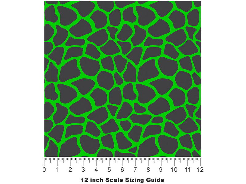 Green Giraffe Vinyl Film Pattern Size 12 inch Scale~Rwraps Green Giraffe Sizing Chart~3
