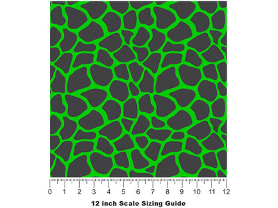 Green Giraffe Vinyl Film Pattern Size 12 inch Scale~Rwraps Green Giraffe Sizing Chart~3