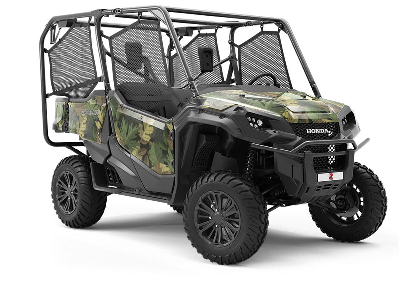 Green Leaf Floral Utility Vehicle Vinyl Wrap