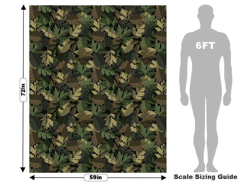 Green Leaf Floral Vehicle Wrap Scale~Rwraps Series 914 Green Leaf Floral Measurements~1