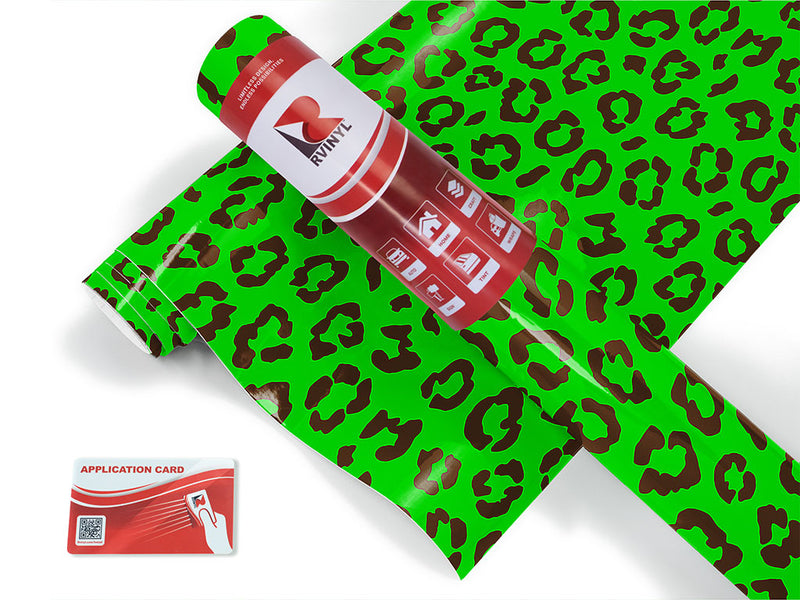 green leopard animal print Craft Vinyl Roll