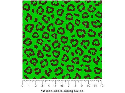 Green Leopard Vinyl Film Pattern Size 12 inch Scale~Rwraps Green Leopard Sizing Chart~3
