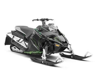 Green Lightning Custom Wrapped Snowmobile