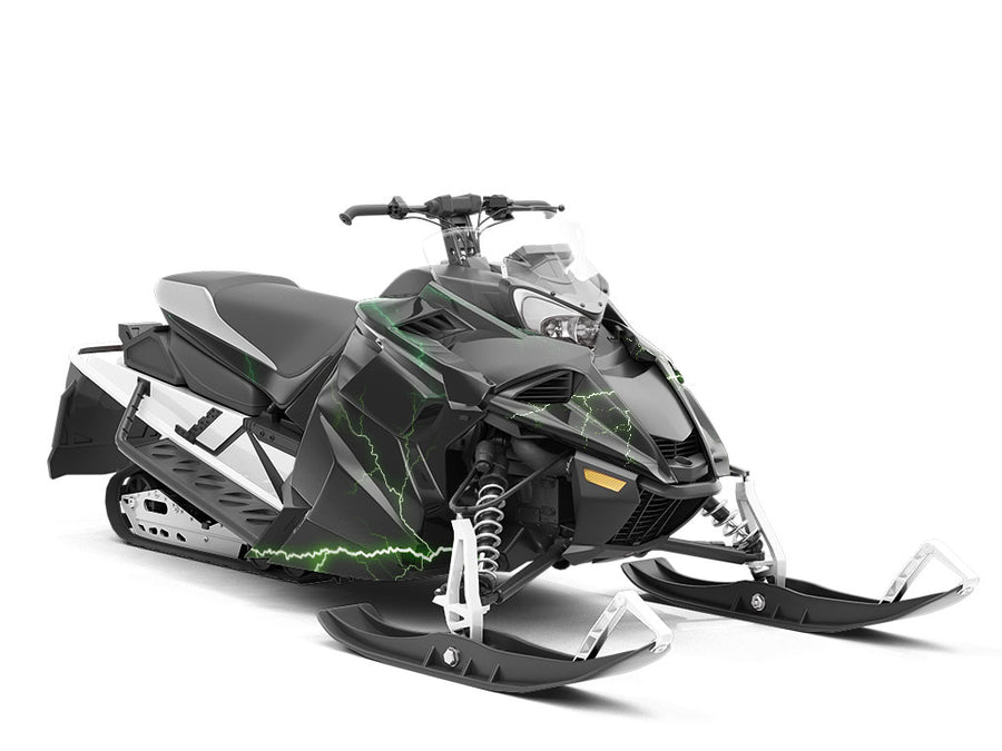 Green Lightning Custom Wrapped Snowmobile