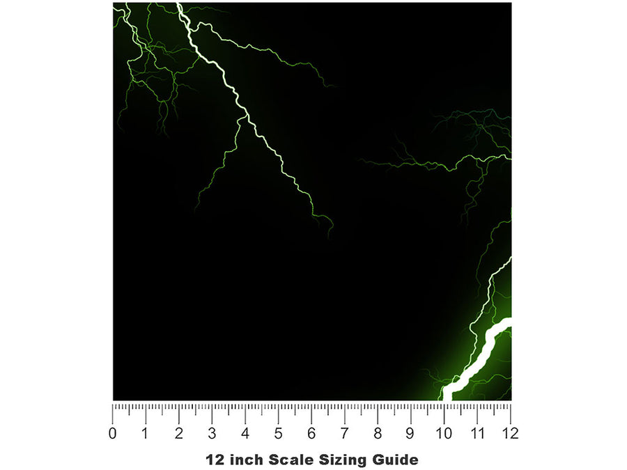 Green Name3 Lightning Vinyl Film Pattern Size 12 inch Scale~Rwraps Green Name3 Lightning Sizing Chart~3