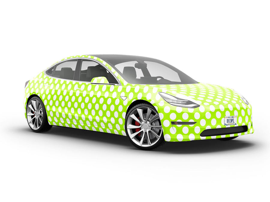 Green Lizard Polka Dot Vehicle Vinyl Wrap