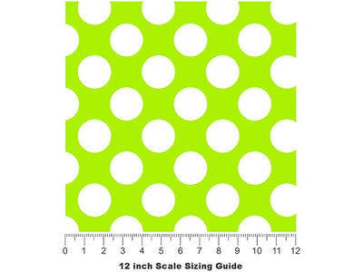 Green Lizard Polka Dot Vinyl Film Pattern Size 12 inch Scale~Rwraps Green Lizard Polka Dot Sizing Chart~2