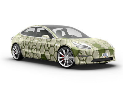 Green Mossy Brick Vehicle Vinyl Wrap