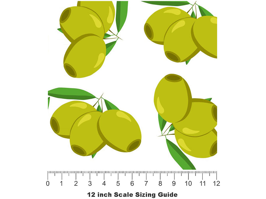 Green Olives Greco Roman Vinyl Film Pattern Size 12 inch Scale~Rwraps Green Olives Greco Roman Sizing Chart~2