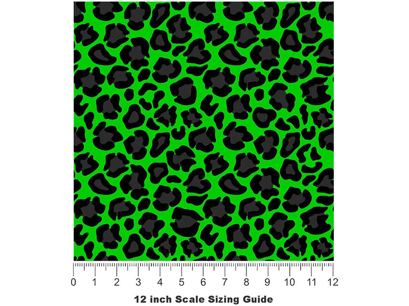 Green Panther Vinyl Film Pattern Size 12 inch Scale~Rwraps Green Panther Sizing Chart~3