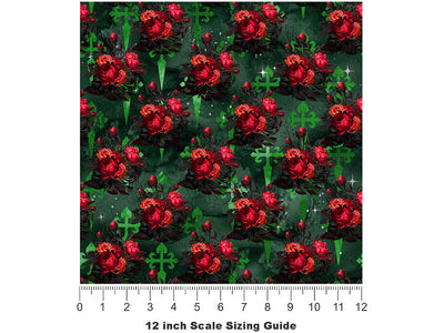 Green Passion Gothic Vinyl Film Pattern Size 12 inch Scale~Rwraps Green Passion Gothic Sizing Chart~2
