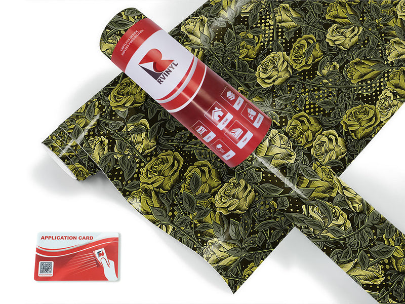 green rose floral Craft Vinyl Roll
