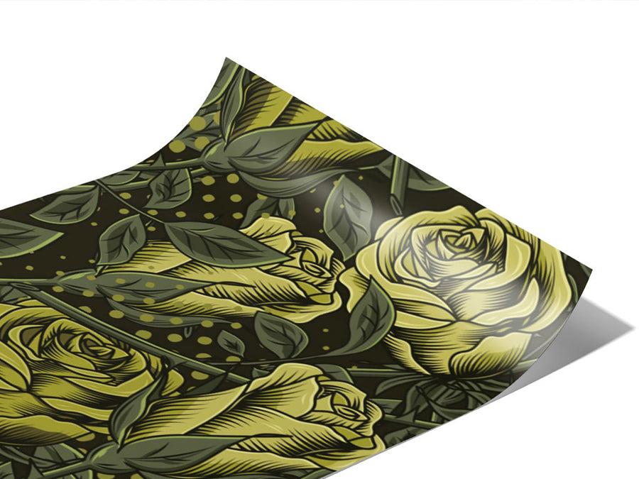 Green Rose Floral Vinyl Wraps~Rwraps Series 914 Digitally Printed Vinyl Wrap~0