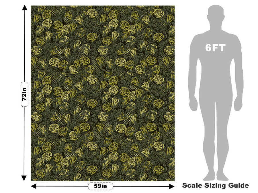 Green Rose Floral Vehicle Wrap Scale~Rwraps Series 914 Green Rose Floral Measurements~1