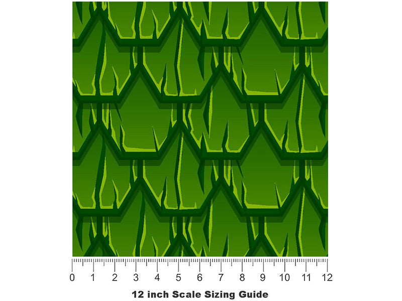 Green Scaled Tile Vinyl Film Pattern Size 12 inch Scale~Rwraps Green Scaled Tile Sizing Chart~3