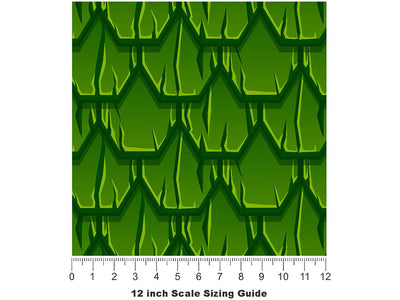 Green Scaled Tile Vinyl Film Pattern Size 12 inch Scale~Rwraps Green Scaled Tile Sizing Chart~3