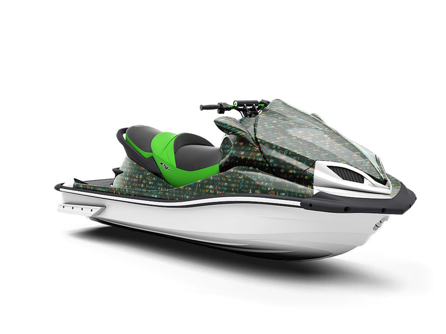 Green Shimmer Technology Jet Ski Vinyl Customized Wrap