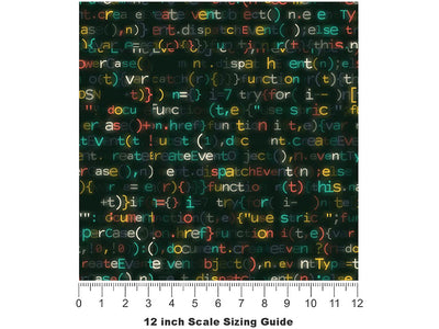 Green Shimmer Technology Vinyl Film Pattern Size 12 inch Scale~Rwraps Green Shimmer Technology Sizing Chart~3
