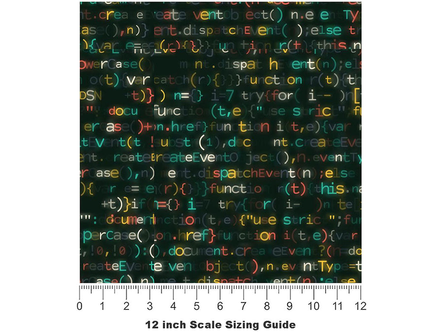 Green Shimmer Technology Vinyl Film Pattern Size 12 inch Scale~Rwraps Green Shimmer Technology Sizing Chart~3