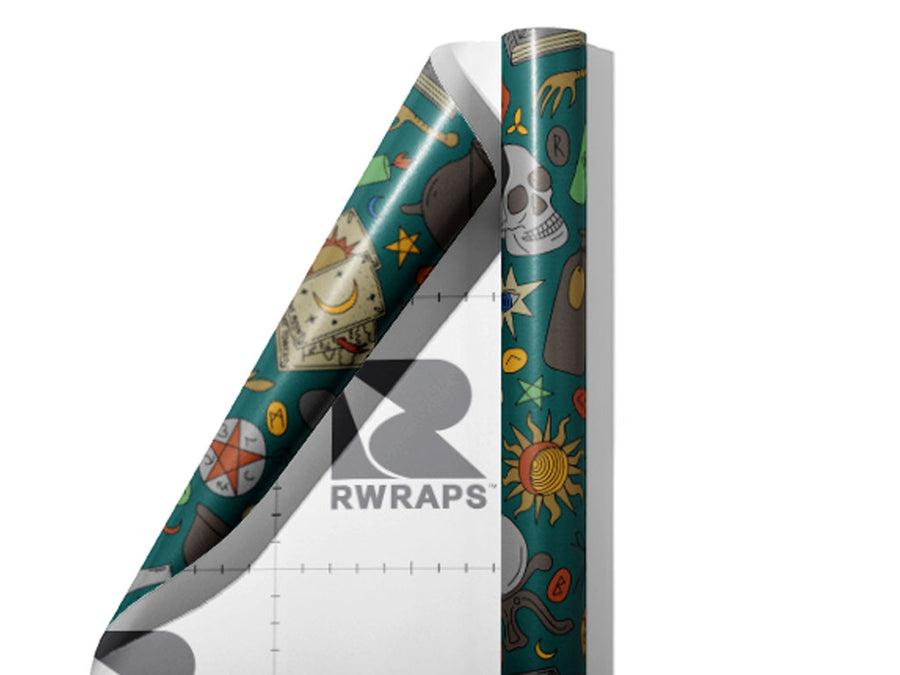 Green Snips Witch Wrap Film Sheets~Rwraps Series 914 Green Snips Witch Scrolled Sheet~3