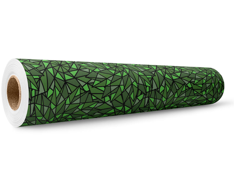Green Star Stained Glass Wrap Film Wholesale Roll~Rwraps Series 914 Digitally Printed Vinyl Roll~5
