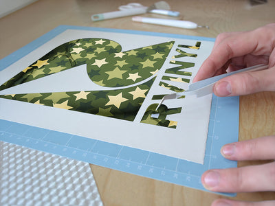 green stars  Easy Weed Craft Vinyl