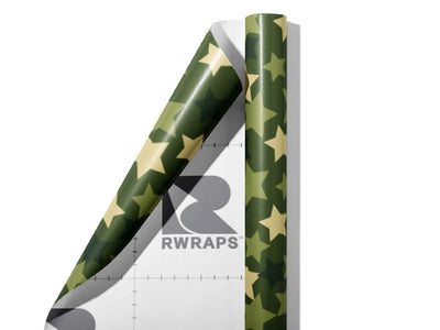 Green Stars Americana Wrap Film Sheets~Rwraps Series 914 Green Stars Americana Scrolled Sheet~4