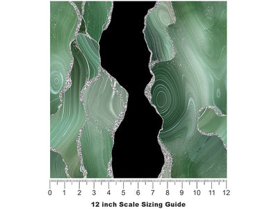 Green Tea Gemstone Vinyl Film Pattern Size 12 inch Scale~Rwraps Green Tea Gemstone Sizing Chart~2
