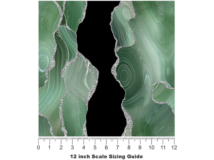 Green Tea Gemstone Vinyl Film Pattern Size 12 inch Scale~Rwraps Green Tea Gemstone Sizing Chart~2