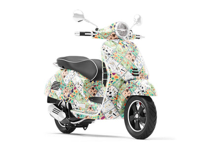 Green Tile Vespa Scooter Wrap Film