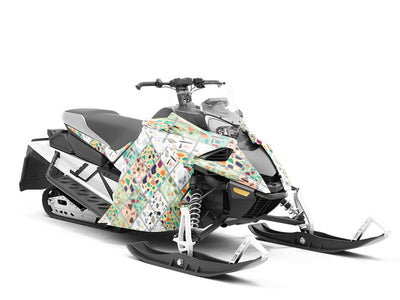 Green Tile Custom Wrapped Snowmobile
